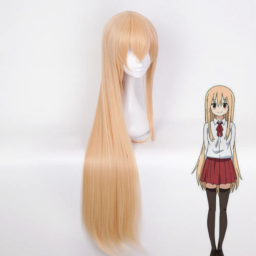 Himouto! Искусственный парик для косплея Умару тян из синтетических волос длинный