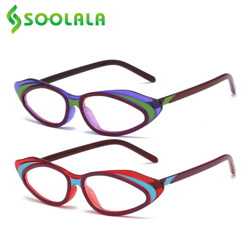 SOOLALA 2pcs Cat Eye Blue Light Blocking Reading Glasses For Women Hit Color Presbyopic Reader Eyewear Frame +0.5 0.75 1.0 2.0
SOOLALA 2pcs Cat Eye Blue Light Blocking Reading Glasses For Women Hit Color Presbyopic Reader Eyewear Frame +0.5 0.75 1.0 2.0