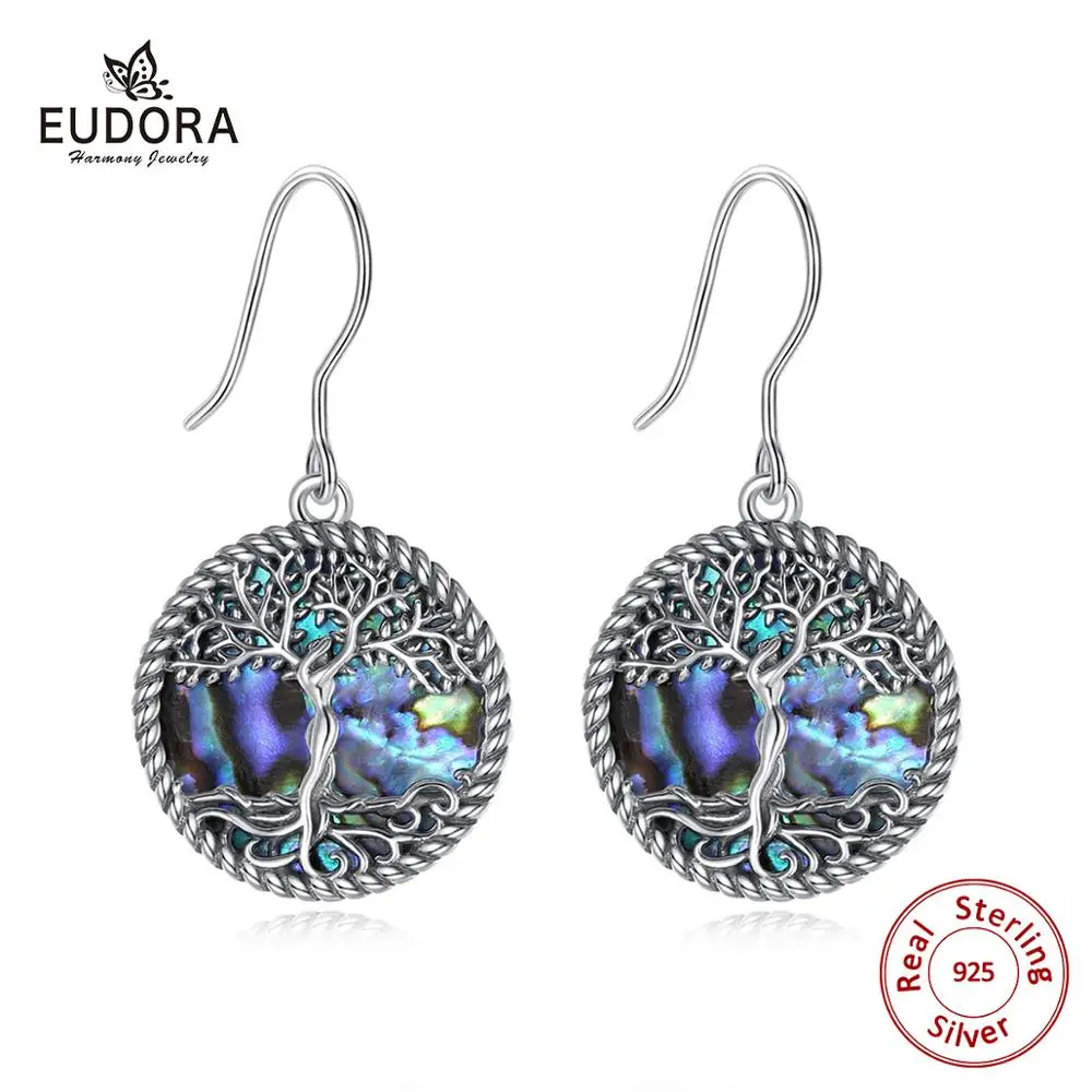 Eudora 100% 925 Sterling Silver Blue Tree of life Drop Earring mother of pearl Women Fashion earrings Jewelry Gift For girl
Eudora 100% 925 Sterling Silver Blue Tree of life Drop Earring mother of pearl Women Fashion earrings Jewelry Gift For girl
