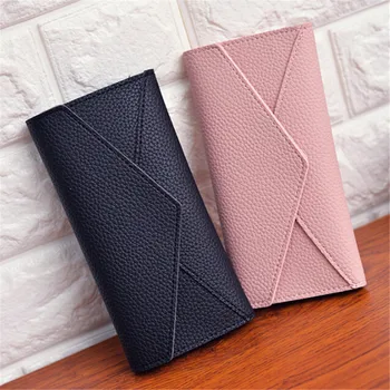 Women Envelope Wallet Multifunctional Super Thin Purse Litchi Pattern Hasp Long Style 3 Folding Closure Bank Card Wallet
Women Envelope Wallet Multifunctional Super Thin Purse Litchi Pattern Hasp Long Style 3 Folding Closure Bank Card Wallet