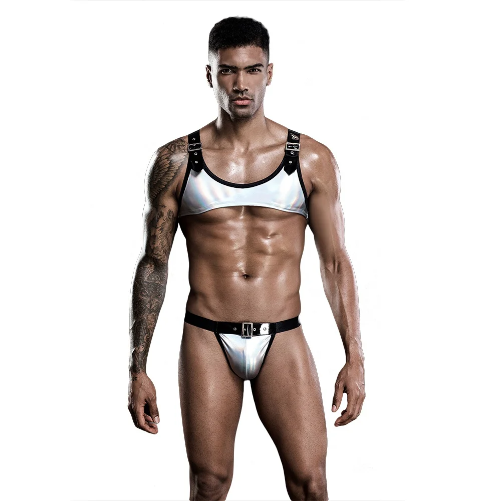 Sexy Men's Latex Clothes Sports Half Tank Top Vest Jockstraps Gentleman Clubwear Costume Men Leotard Lingerie Sexy Costume
Sexy Men's Latex Clothes Sports Half Tank Top Vest Jockstraps Gentleman Clubwear Costume Men Leotard Lingerie Sexy Costume