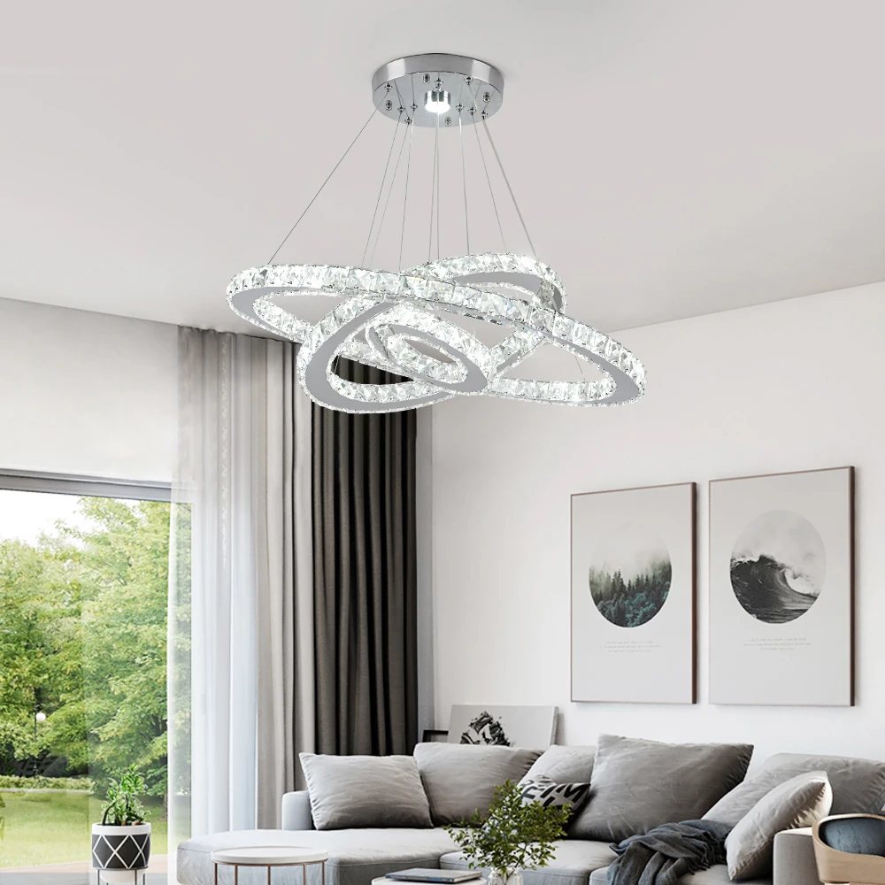 Modern Chandeliers - Modern Crystal 3 Rings Chandeliers