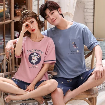 lovely rabbit couple pajamas unisex adult sleepwear 2 piece full pure cotton men pajamas set cute cartoon home clothes for women 
lovely rabbit couple pajamas unisex adult sleepwear 2 piece full pure cotton men pajamas set cute cartoon home clothes for women