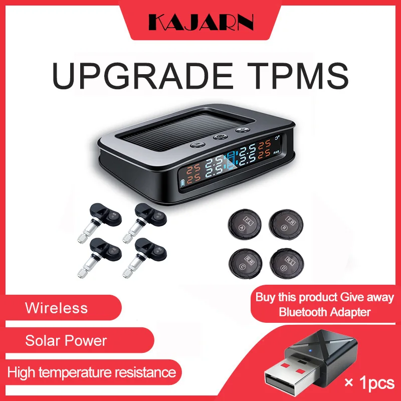 KAJARN TPMS Car Alarm System Tyre Pressure Sensor Car Security Solar Tire Pressure Monitor System Power Digital LCD Display
KAJARN TPMS Car Alarm System Tyre Pressure Sensor Car Security Solar Tire Pressure Monitor System Power Digital LCD Display