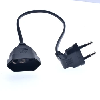 1PCS EU Power Adapter Cord,90 Degree Angled European Round 2Pin Male to Female Plug Power Cable For UPS PDU 0.3M/0.6M 
1PCS EU Power Adapter Cord,90 Degree Angled European Round 2Pin Male to Female Plug Power Cable For UPS PDU 0.3M/0.6M