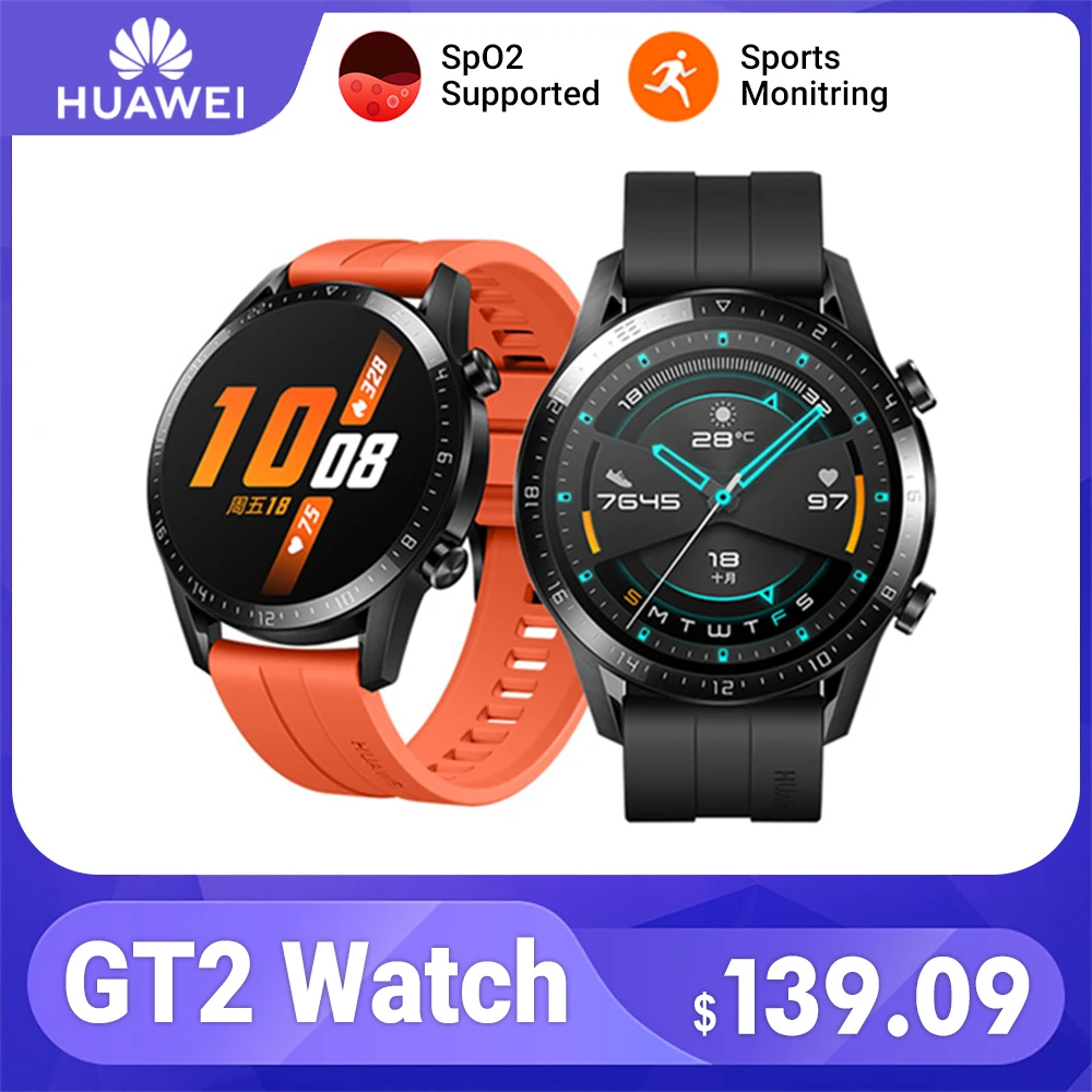 Global Version Huawei Watch GT2 Smart Watch Blood Oxygen 14 Days 5ATM Waterproof Heart Rate Monitor Tracker For Android iOS
Global Version Huawei Watch GT2 Smart Watch Blood Oxygen 14 Days 5ATM Waterproof Heart Rate Monitor Tracker For Android iOS