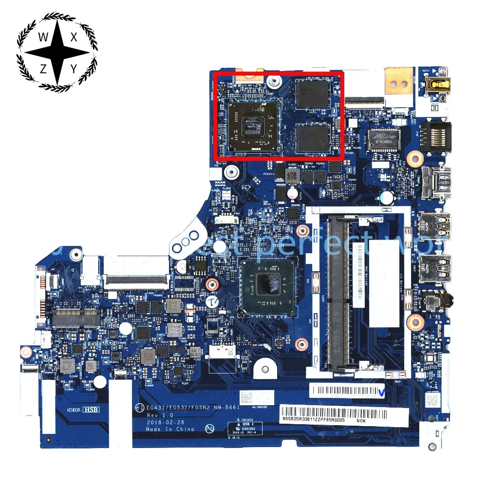 Материнская плата для ноутбука Lenovo IdeaPad 330-15IGM с процессором N4000 AMD R5 2 Гб EG431/EG532 NM-B661