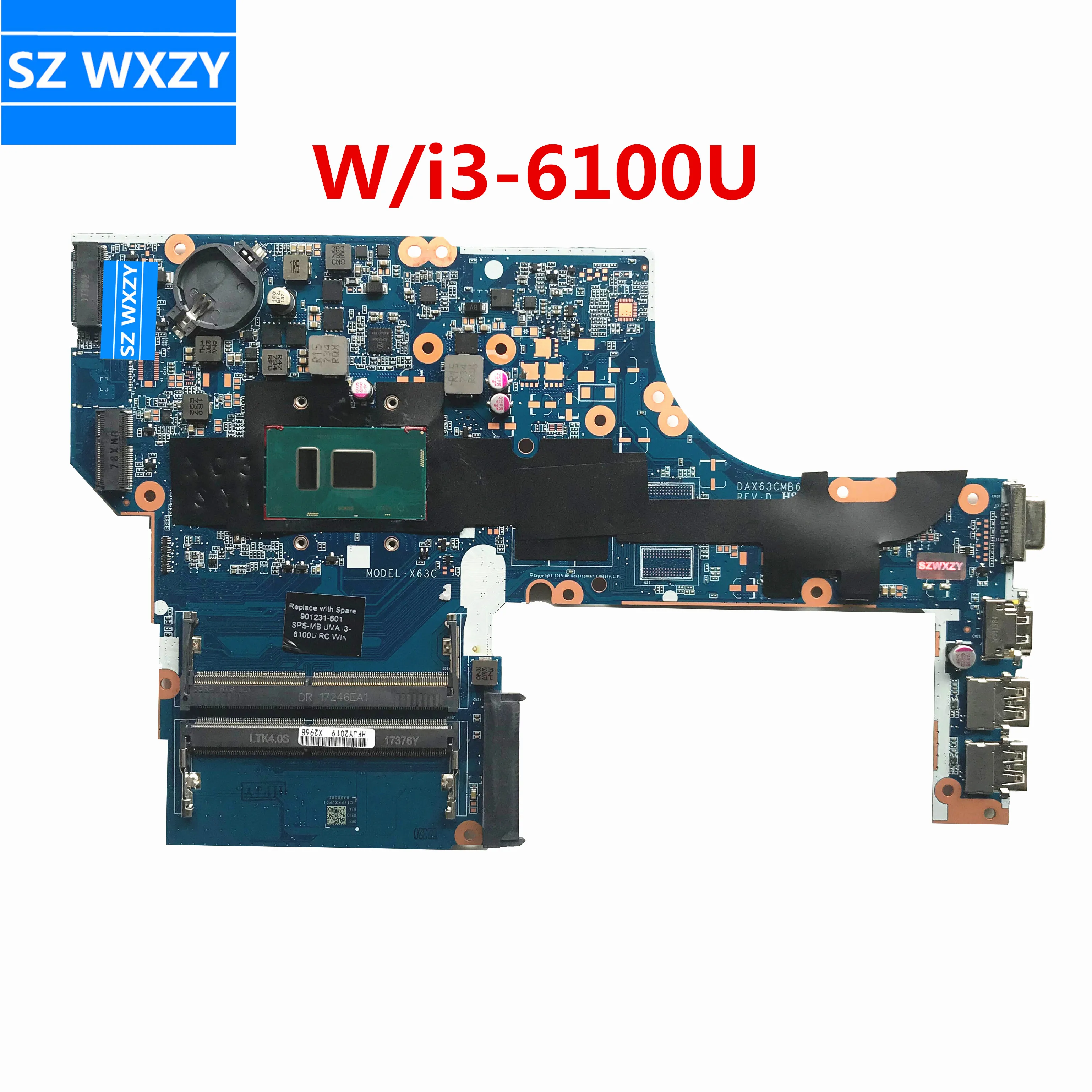 Высококачественная материнская плата для ноутбука HP 450 G3 470 855671-601 855671-001 с SR2EU i3-6100U