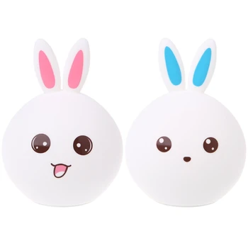 Cute Rabbit Bedside Lamp Tap Control Colorful Color Changing USB Night Light 
Cute Rabbit Bedside Lamp Tap Control Colorful Color Changing USB Night Light