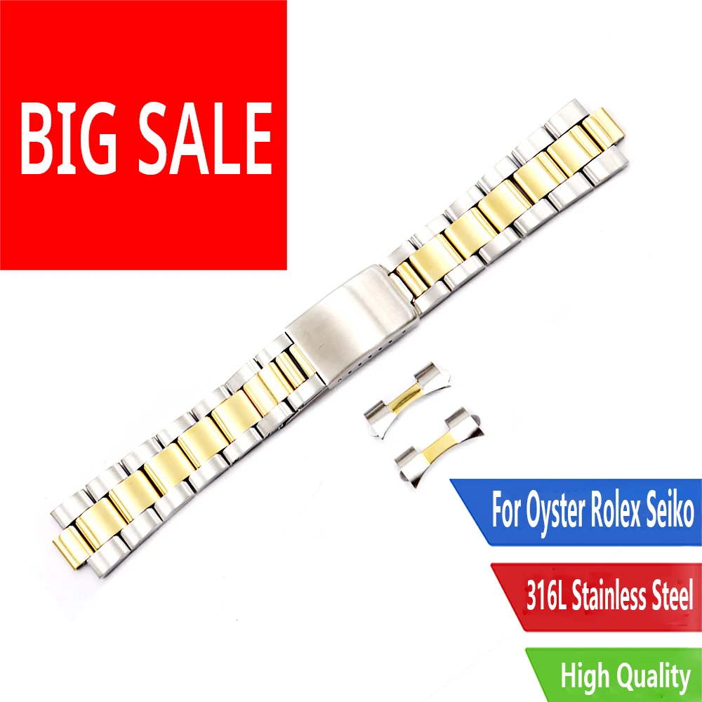 CARLYWET 19 20mm Top Grade Silver Gold Brushed 316L Solid Stainless Steel Watch Band Belt Strap Bracelets For Oyster Rolex Seiko
CARLYWET 19 20mm Top Grade Silver Gold Brushed 316L Solid Stainless Steel Watch Band Belt Strap Bracelets For Oyster Rolex Seiko