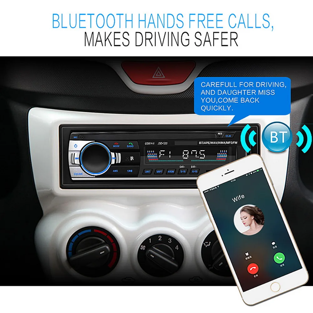 Bluetooth Авторадио Стерео радио FM Aux вход приемник Автомобильный MP3 плеер