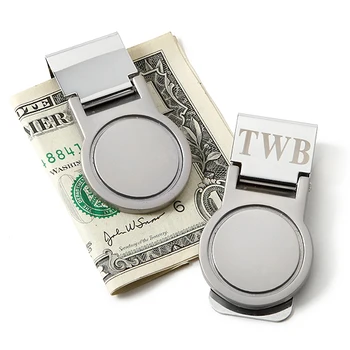 Free Logo Personalization Silver Color Round Shape Stainless Steel Money Clip
Free Logo Personalization Silver Color Round Shape Stainless Steel Money Clip