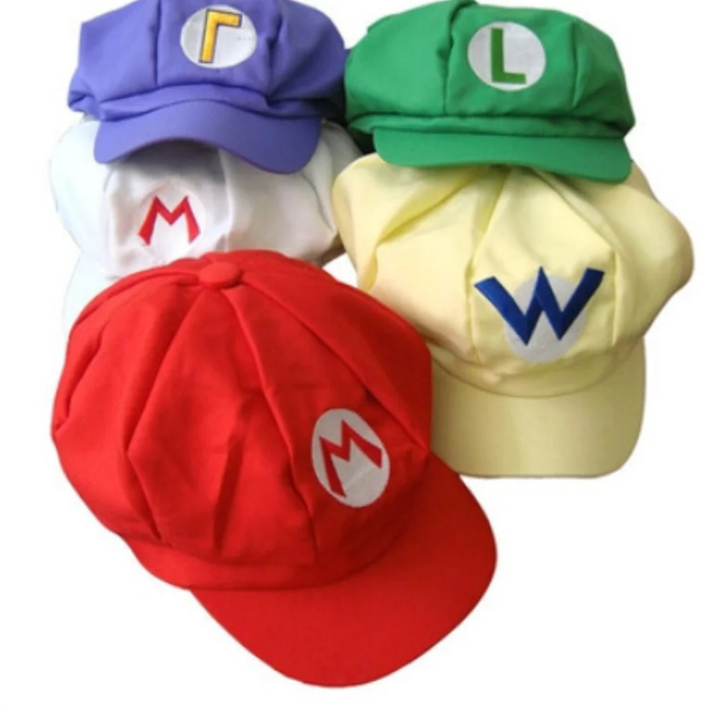 

Anime game Super Luigi brothers Cosplay hat dome cotton octagonal hat boys and girls casual baseball hat sun visor