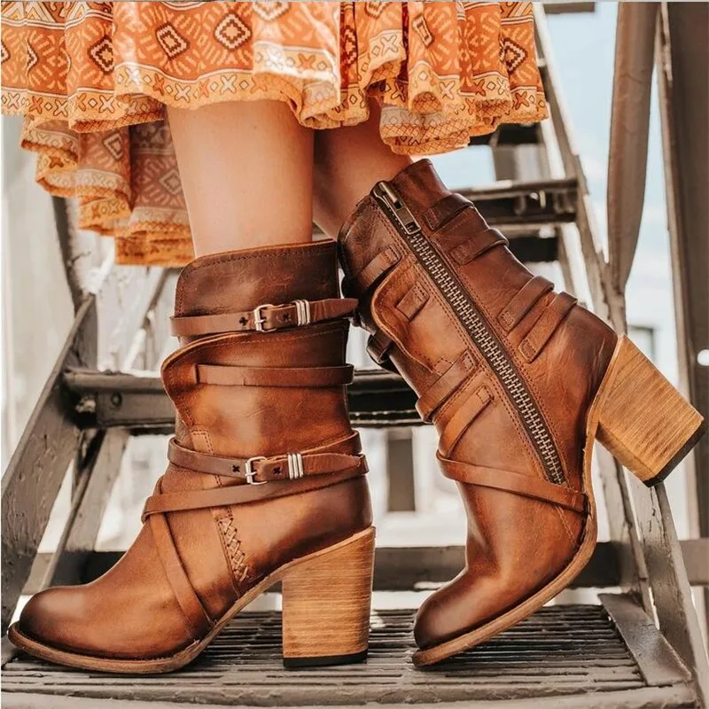 2020 Retro Motorcycle Boots Women's Leather Ankle Boots Cowboy Short Boot Winter Rome Style Shoes Classic High Heel Martin Boot
2020 Retro Motorcycle Boots Women's Leather Ankle Boots Cowboy Short Boot Winter Rome Style Shoes Classic High Heel Martin Boot