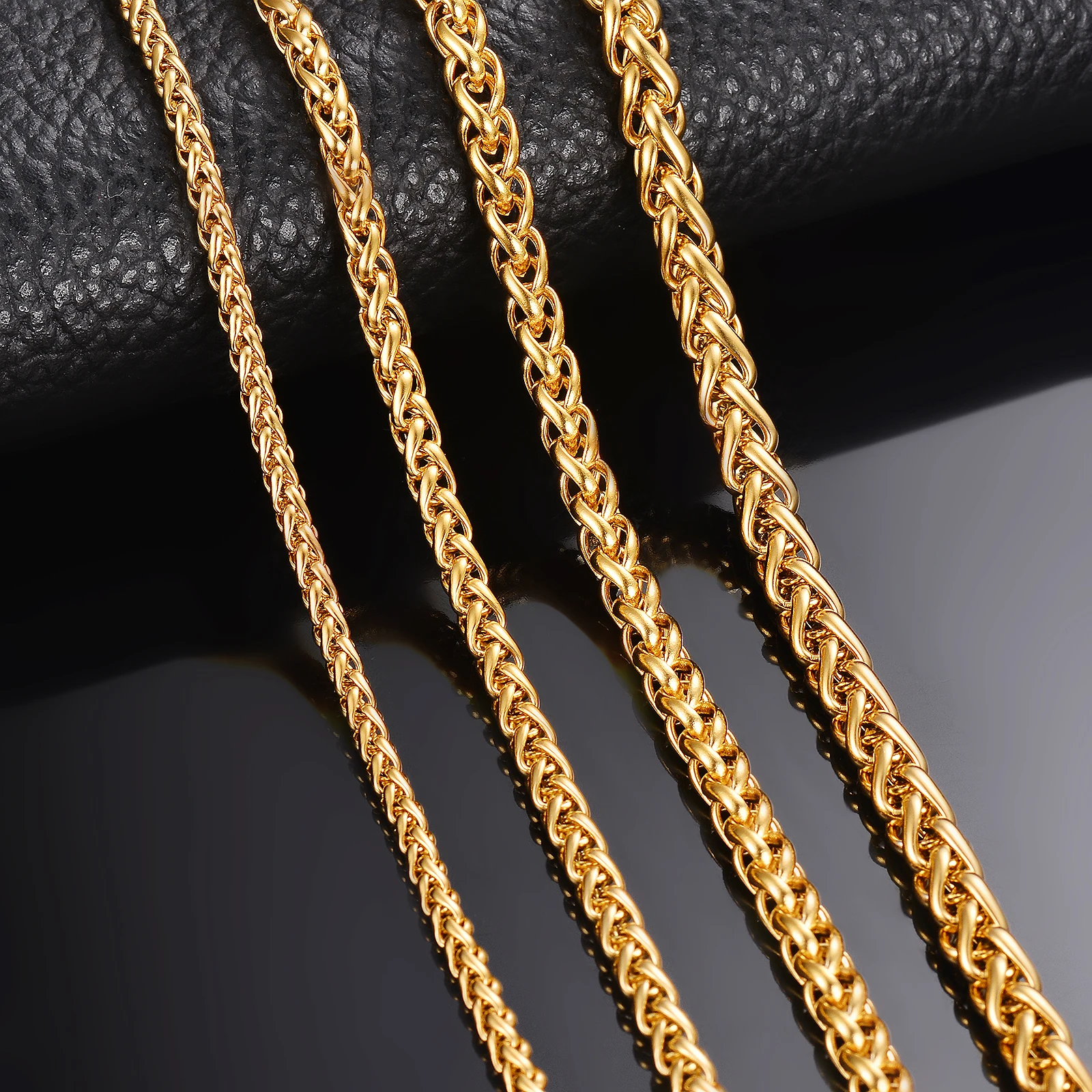 

1 piece Width 3mm/4mm/5mm/6mm Gold Color Keel Link Chain Necklace For Men Women Stainless Steel Chain Necklace