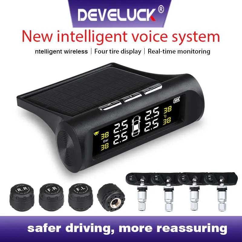Car TPMS car Tyre alarm Pressure sensor Solar Power Auto Security Alarm System Tyre pressure sensors with Voice reminder 0-4 bar
Car TPMS car Tyre alarm Pressure sensor Solar Power Auto Security Alarm System Tyre pressure sensors with Voice reminder 0-4 bar