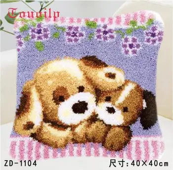 Pillow "do it yourself" method of needlework kit latch hook cartoon Two puppies rug kit Unfinshed / embroidered carpet pattern
Pillow "do it yourself" method of needlework kit latch hook cartoon Two puppies rug kit Unfinshed / embroidered carpet pattern