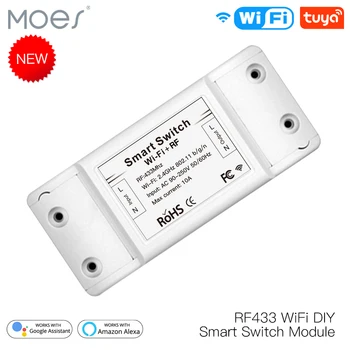 RF433 WiFi DIY Smart Switch Module RF433 Remote Control for Smart Automation Smart Life/Tuya Work with Alexa and Google Home
RF433 WiFi DIY Smart Switch Module RF433 Remote Control for Smart Automation Smart Life/Tuya Work with Alexa and Google Home