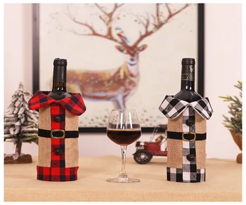 2020 New Christmas Plaid Wine Bottle Cover Cute Decorative Champagne Bottle Cover Table Decorations 
2020 New Christmas Plaid Wine Bottle Cover Cute Decorative Champagne Bottle Cover Table Decorations