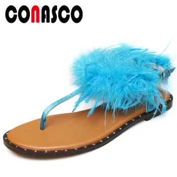 CONASCO Women Sandals Fashion Concise Gladiator Women Flats Beach Casual Low Heels Summer 2020 New Feather Flat With Shoes Woman
CONASCO Women Sandals Fashion Concise Gladiator Women Flats Beach Casual Low Heels Summer 2020 New Feather Flat With Shoes Woman