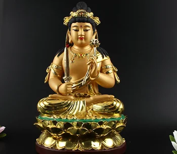 China Tibetan Buddhism Resin Gild Manjuist Kwan-yin Samantabhadra GuanYin Statue
China Tibetan Buddhism Resin Gild Manjuist Kwan-yin Samantabhadra GuanYin Statue