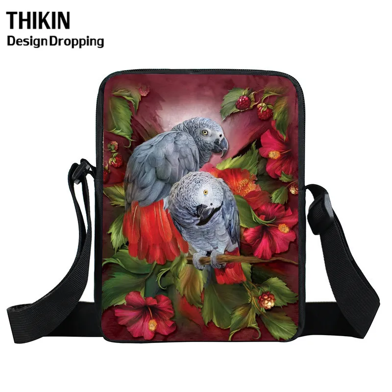 Фото Рюкзак THIKIN с животными птицами попугаями совой маленькая сумка через плечо