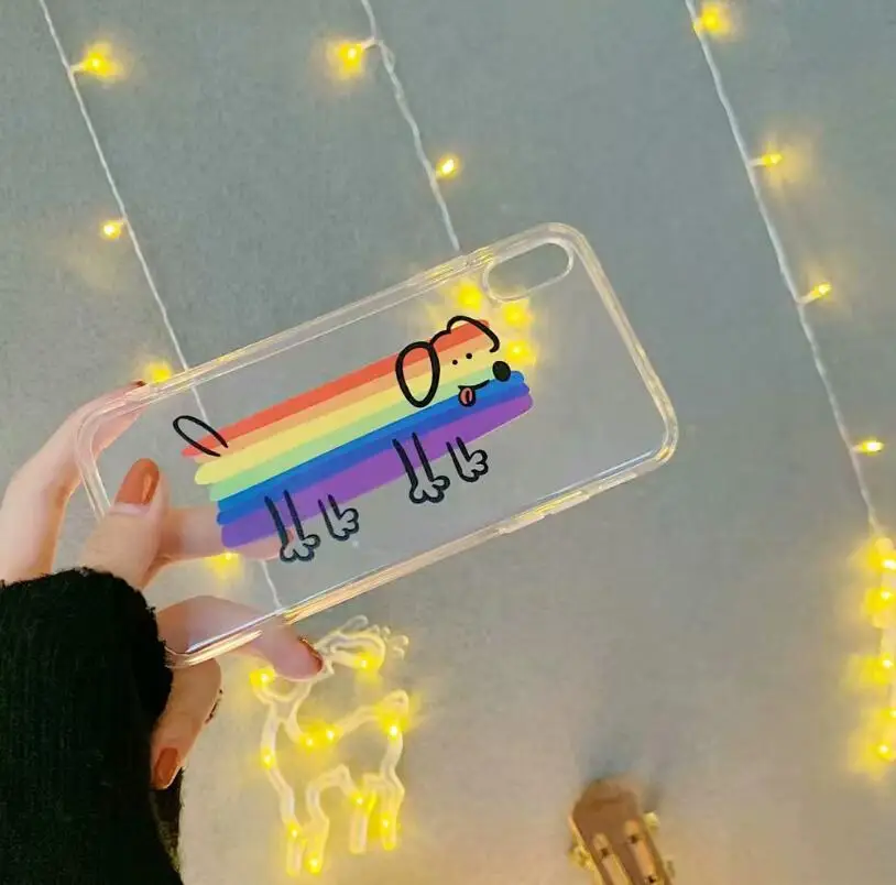 GCWXRO Rainbow Dog Back Cover For Iphone 8 7 Plus 6 6S Soft TPU Silicone Cute Cartoon Phone Cases Cover For Iphone X XR XS MAX
GCWXRO Rainbow Dog Back Cover For Iphone 8 7 Plus 6 6S Soft TPU Silicone Cute Cartoon Phone Cases Cover For Iphone X XR XS MAX