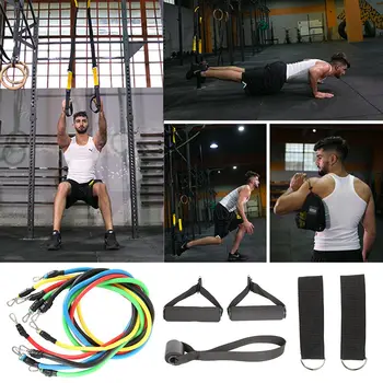 TPE11 Piece Pull Rope Set Exercise Muscles Household Gym Exercise Pull Rope for Strength Training Quadriceps, Thighs, Chest
TPE11 Piece Pull Rope Set Exercise Muscles Household Gym Exercise Pull Rope for Strength Training Quadriceps, Thighs, Chest