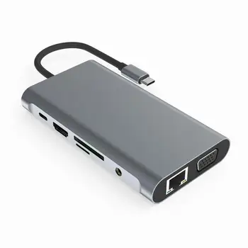 10 In 1 Usb C Hub 4K Hdmi Vga Sd / Tf Card Reader Rj45 Ethernet 3 Usb3.0 Ports 3.5Mm Audio Expansion Base Ulc13D02 (Sst)
10 In 1 Usb C Hub 4K Hdmi Vga Sd / Tf Card Reader Rj45 Ethernet 3 Usb3.0 Ports 3.5Mm Audio Expansion Base Ulc13D02 (Sst)