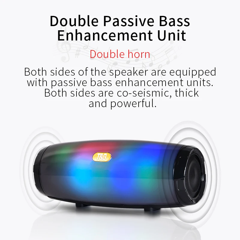 10W Portable Bluetooth 5.0 Wireless Speakers Outdoor Speaker Music Subwoofer Rich Colorful Support USB AUX TF Card
10W Portable Bluetooth 5.0 Wireless Speakers Outdoor Speaker Music Subwoofer Rich Colorful Support USB AUX TF Card