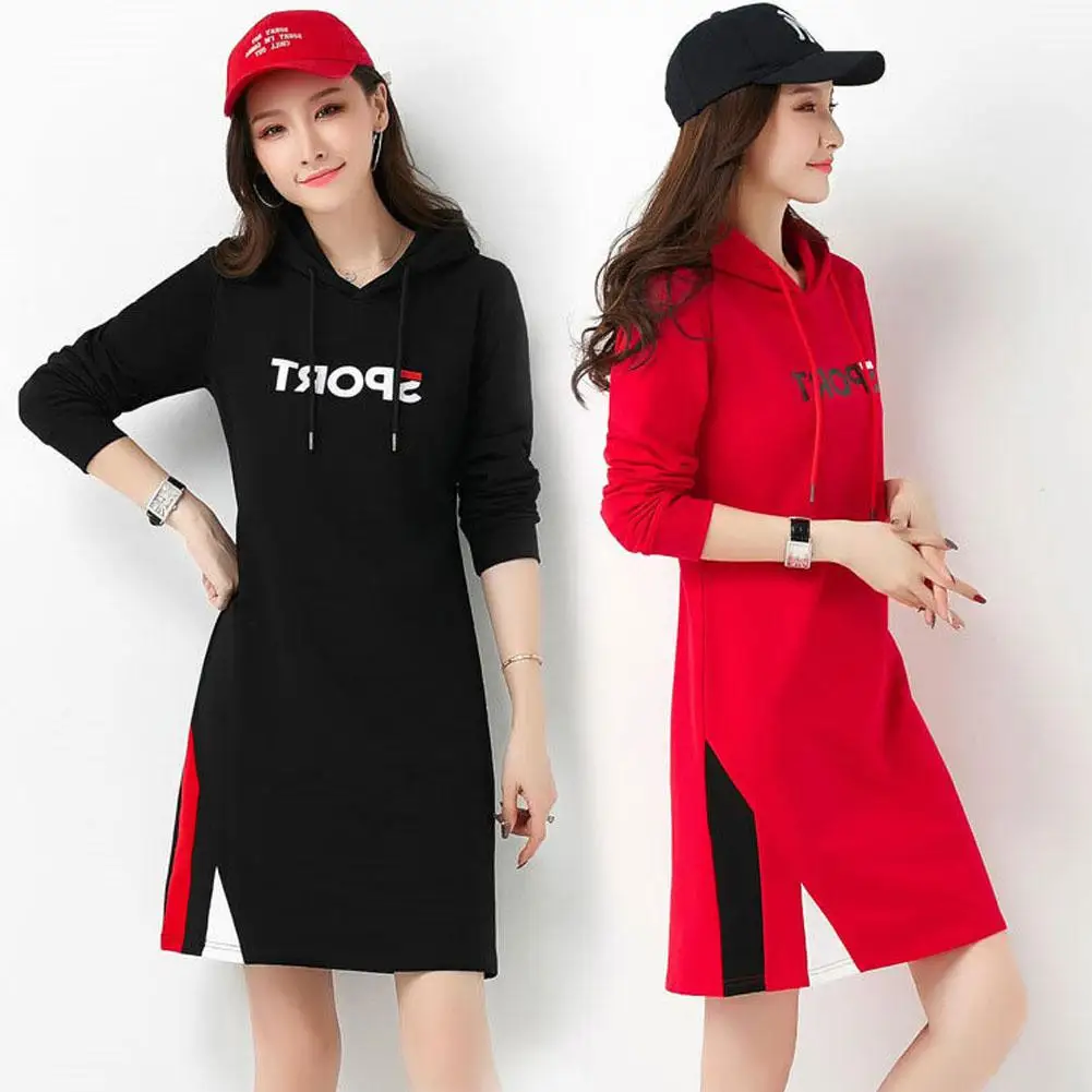 Yfashion Autumn Korean Women Loose Letter Split Sweater Hooded Long-sleeved T-shirt Long Dress
Yfashion Autumn Korean Women Loose Letter Split Sweater Hooded Long-sleeved T-shirt Long Dress