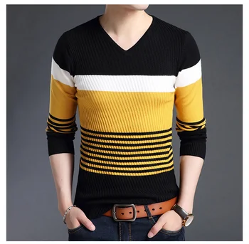 Zogaa 2020 Sweaters Thick Warm Pullovers Men Casual Striped V-Neck Sweater Men Clothing Autumn Winter Knitwear Pullover Homme
Zogaa 2020 Sweaters Thick Warm Pullovers Men Casual Striped V-Neck Sweater Men Clothing Autumn Winter Knitwear Pullover Homme