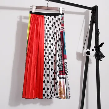 Women's Contrast Color patchwork Pleated Skirt Europe The United States New High Waist Mad- Calf Skirt Woman GD079 long skirt
Women's Contrast Color patchwork Pleated Skirt Europe The United States New High Waist Mad- Calf Skirt Woman GD079 long skirt