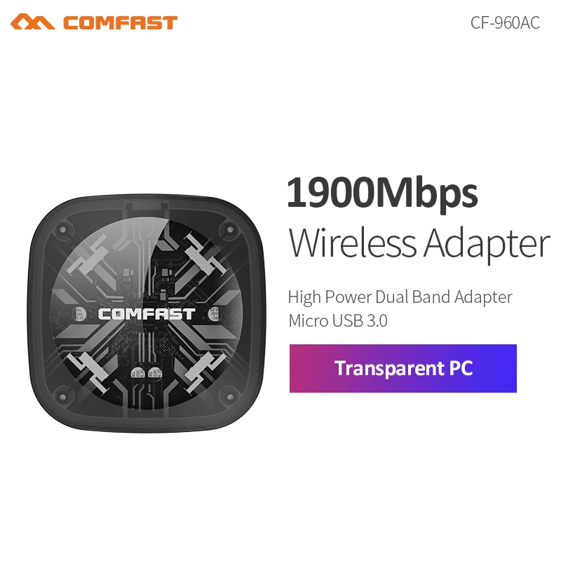 

1900M COMFAST 802.11AC laptop Dual Band 2.4Ghz + 5Ghz USB 3.0 Wireless/WiFi AC Gigabit Adapter PC Wi fi Dongle Adaptor CF-960AC