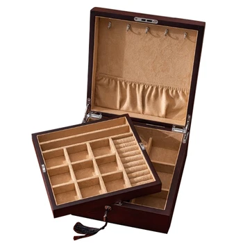Double Layers Wooden Jewelry Box Carrying Case Jewelry Display Casket Earrings Ring Box Jewelry Organizer Gift Box
Double Layers Wooden Jewelry Box Carrying Case Jewelry Display Casket Earrings Ring Box Jewelry Organizer Gift Box