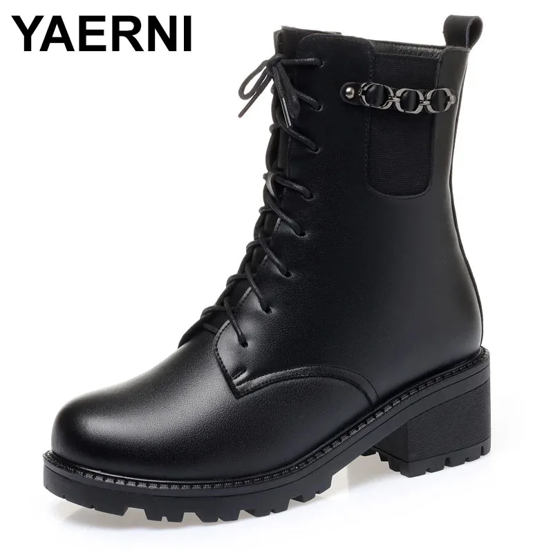 YAERNIWomen's Winter Boots Genuine Leather Large Size 41 42 43 Black Martin Boots Ladies New Wool Warm Women's Ankle Boots
YAERNIWomen's Winter Boots Genuine Leather Large Size 41 42 43 Black Martin Boots Ladies New Wool Warm Women's Ankle Boots