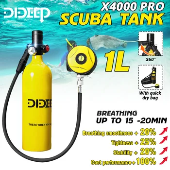 DIDEEP X4000 Pro 1L Scuba Diving Cylinder Mini Oxygen Tank Set Dive Respirator Air Pump for Snorkeling Breath Diving Equipment
DIDEEP X4000 Pro 1L Scuba Diving Cylinder Mini Oxygen Tank Set Dive Respirator Air Pump for Snorkeling Breath Diving Equipment