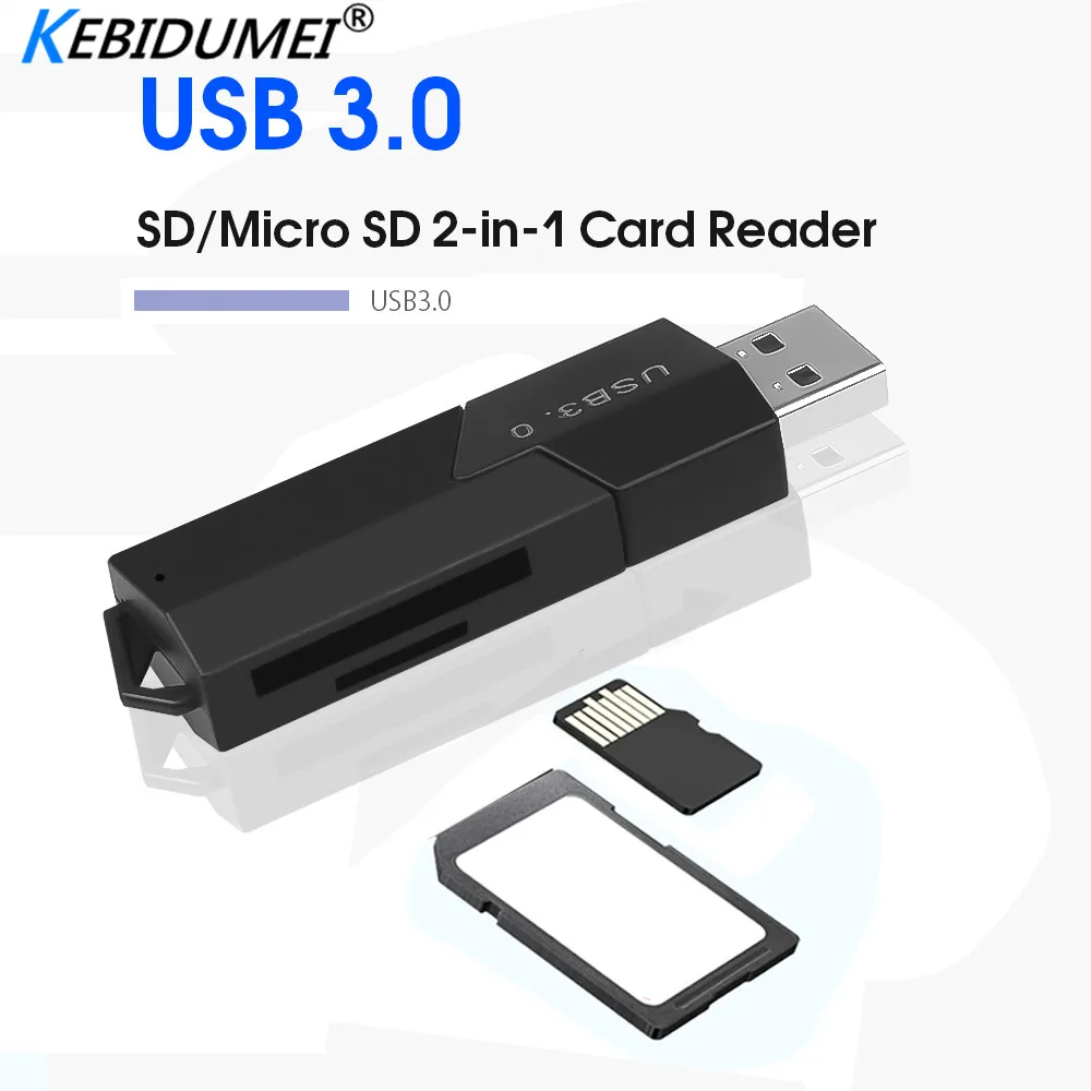 Kebidumei Extensible 2 Ports USB 3.0 High Speed For Micro SD SDXC T-Flash TF Memory Card Reader Adapter Writer New Design | Компьютеры и