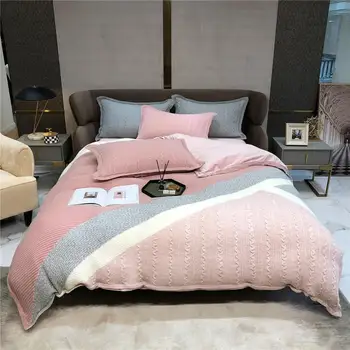 Fashion Patchwork Warm Knitting Bedding Set 4pcs/set Duvet Cover Set Colorful Pillowcases Knitting Bedding Product
Fashion Patchwork Warm Knitting Bedding Set 4pcs/set Duvet Cover Set Colorful Pillowcases Knitting Bedding Product
