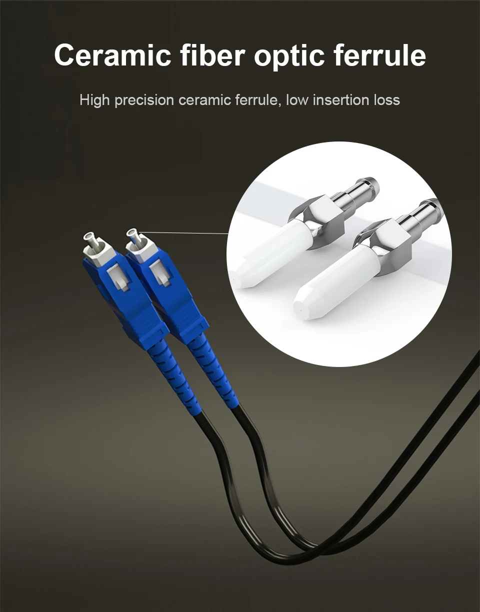 ONTi SC UPC to SC UPC Fiber Optic Drop Cable Single Mode Simplex 2.0mm Outdoor Fiber Optic Patch Cord Optical Patch Cable