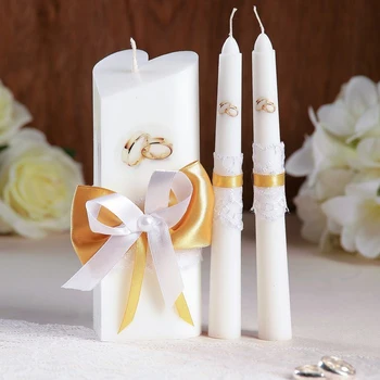A set of candles "lace", Gold: home 6.8x15 cm, parent candles 1.8 х17. 5 cm 1624264
A set of candles "lace", Gold: home 6.8x15 cm, parent candles 1.8 х17. 5 cm 1624264