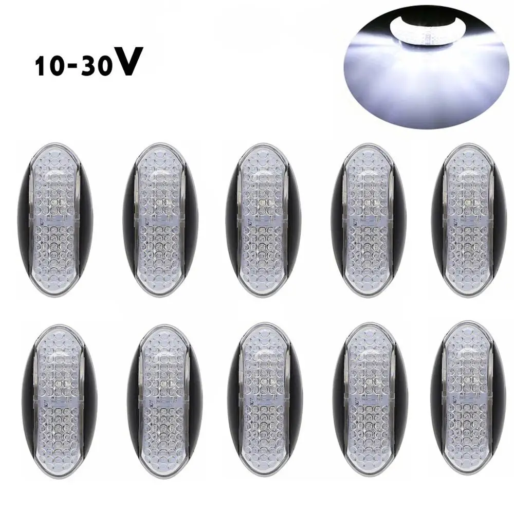 Fuleem 10PCS White 4 LED Side Marker Tail Light LED 12V 24V Clearance Lamp Waterproof for Truck Trailer
Fuleem 10PCS White 4 LED Side Marker Tail Light LED 12V 24V Clearance Lamp Waterproof for Truck Trailer