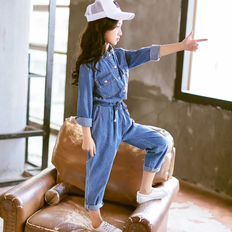 2019 New Style Autumn Cowboy Dual Pocket Set Big Virgin Girls Cowboy Two-Piece Set-Style Korean-style Fashion
2019 New Style Autumn Cowboy Dual Pocket Set Big Virgin Girls Cowboy Two-Piece Set-Style Korean-style Fashion