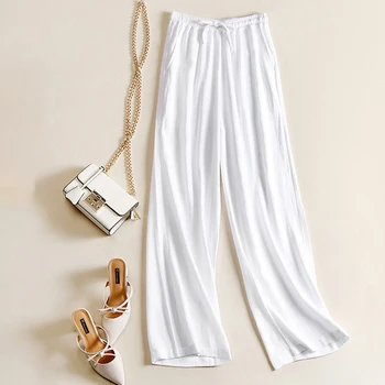 Women Spring Summer Fashion Korea Style Elastic Waist Drawstring High Waist Straight Cotton Linen Pant Office Lady Casual Pants
Women Spring Summer Fashion Korea Style Elastic Waist Drawstring High Waist Straight Cotton Linen Pant Office Lady Casual Pants