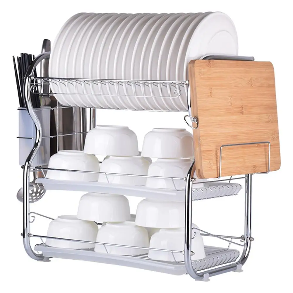3-Tier Dish Drying Storage Rack Holder Basket Plated Chrome Home Washing Great Kitchen Sink Dish Drainer Drying Rack Organizer
3-Tier Dish Drying Storage Rack Holder Basket Plated Chrome Home Washing Great Kitchen Sink Dish Drainer Drying Rack Organizer