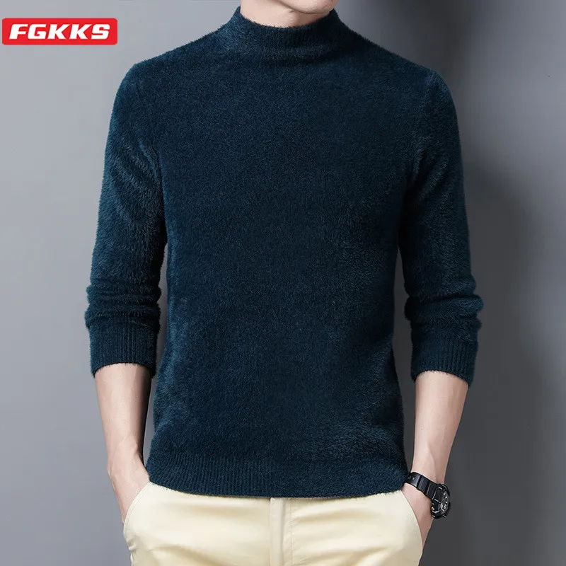 FGKKS Brand Men Sweaters Autumn Men's Solid Long Sleeve Knitting Pullovers Warm Solid Color Sweater Male Clothing
FGKKS Brand Men Sweaters Autumn Men's Solid Long Sleeve Knitting Pullovers Warm Solid Color Sweater Male Clothing