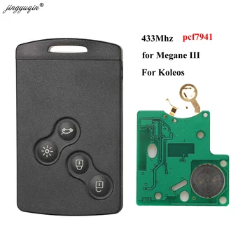 jingyuqin 4 Button Remote Card pcf7941 chip 433MHZ for Renault Megane III Laguna III fit Koleos CLIO Smart Card before 2016
jingyuqin 4 Button Remote Card pcf7941 chip 433MHZ for Renault Megane III Laguna III fit Koleos CLIO Smart Card before 2016