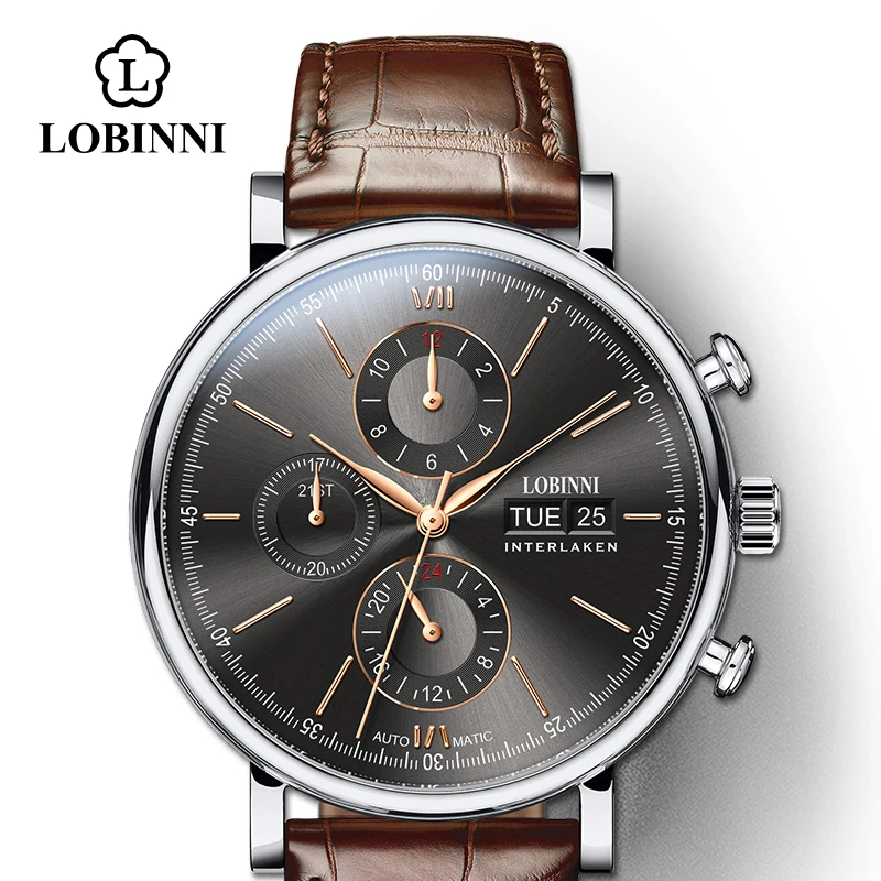 LOBINNI Luxury Mechanical Gear Watch Men gift Japan Movement Automatic black self winder Sapphire Watch Brand Men Metal Bezel
LOBINNI Luxury Mechanical Gear Watch Men gift Japan Movement Automatic black self winder Sapphire Watch Brand Men Metal Bezel