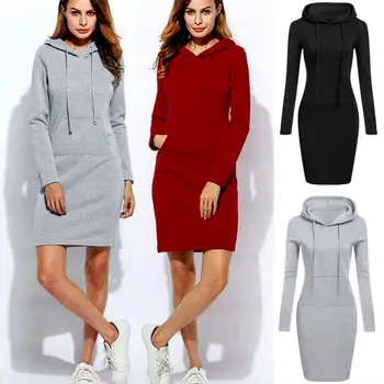 High Quality 2019 New Hot Sale Fashion Women's Casual Style Hooded Hoodie Long Sleeve Sweater Pocket Bodycon Tunic Dress Top
High Quality 2019 New Hot Sale Fashion Women's Casual Style Hooded Hoodie Long Sleeve Sweater Pocket Bodycon Tunic Dress Top