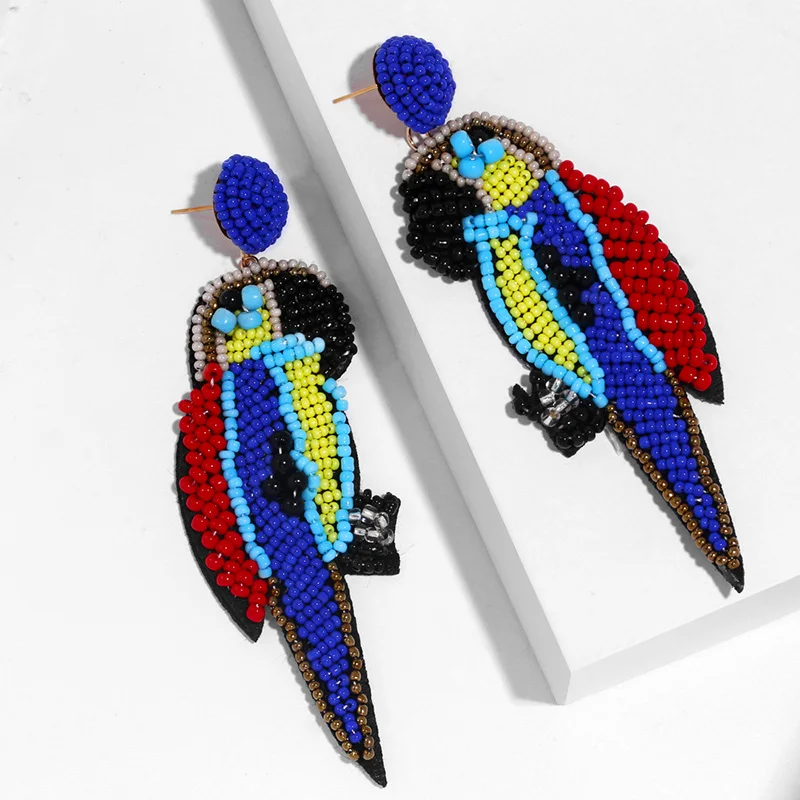 2019 Handmade Beads Parrot Long Drop Earring Cute Animal Statement Bird Dangle Earrings For Women Boho Jewelry Gifts ers-r33
2019 Handmade Beads Parrot Long Drop Earring Cute Animal Statement Bird Dangle Earrings For Women Boho Jewelry Gifts ers-r33